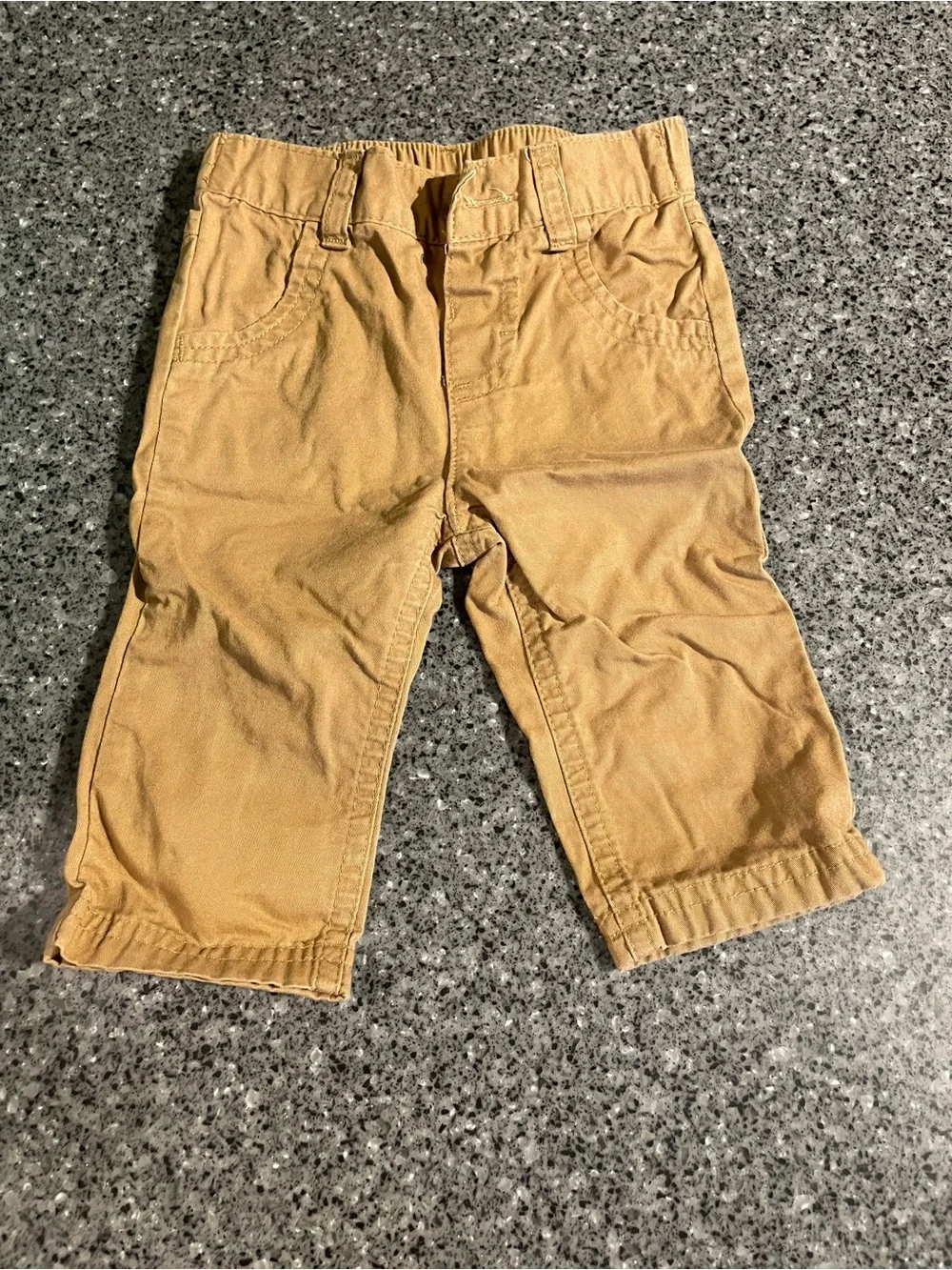 Kids Tan Pull-On Cotton Pants